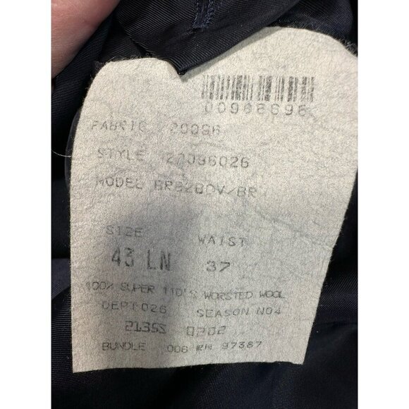 Vtg Brooks Brothers Suit Jacket Mens 43L Blue Striped Wool Union‎ USA Sport Coat - Picture 10 of 15